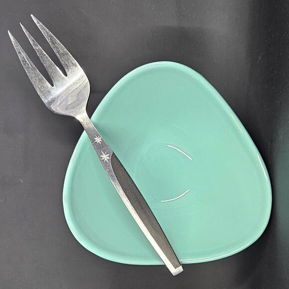 MCM Ebony Elegance MAR-CREST Atomic Starburst Cold Meat Fork Stainless Japan - Picture 2 of 11